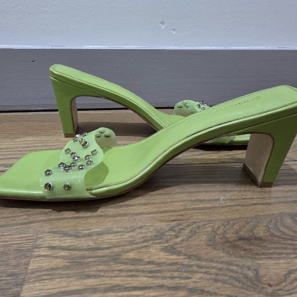 Song Of Style Sparkle Heel in Green - Picture 2 of 4